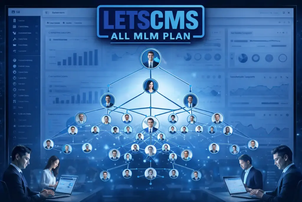 MLM genealogy tree showing multilevel downline structure inside network marketing software