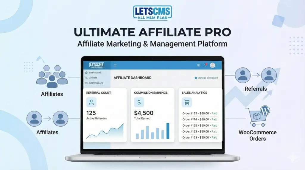 Ultimate Affiliate Pro affiliate dashboard showing referral and commission overview